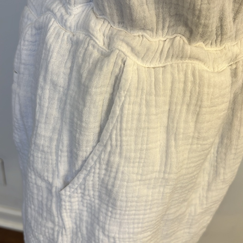 RAILS Parker Sleeveless White Cotton Romper Drawstring Waist Sz. S. - Picture 7 of 11